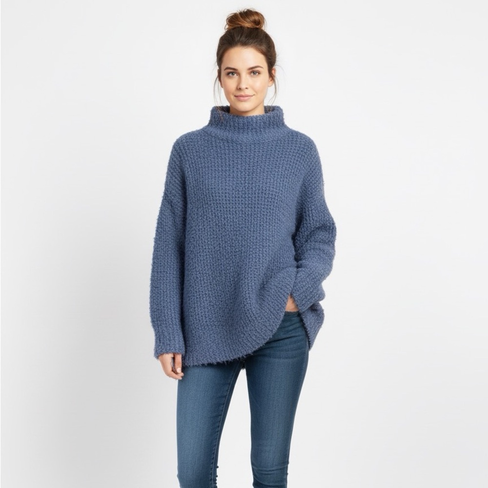 Madewell Blue Turtleneck Sweater